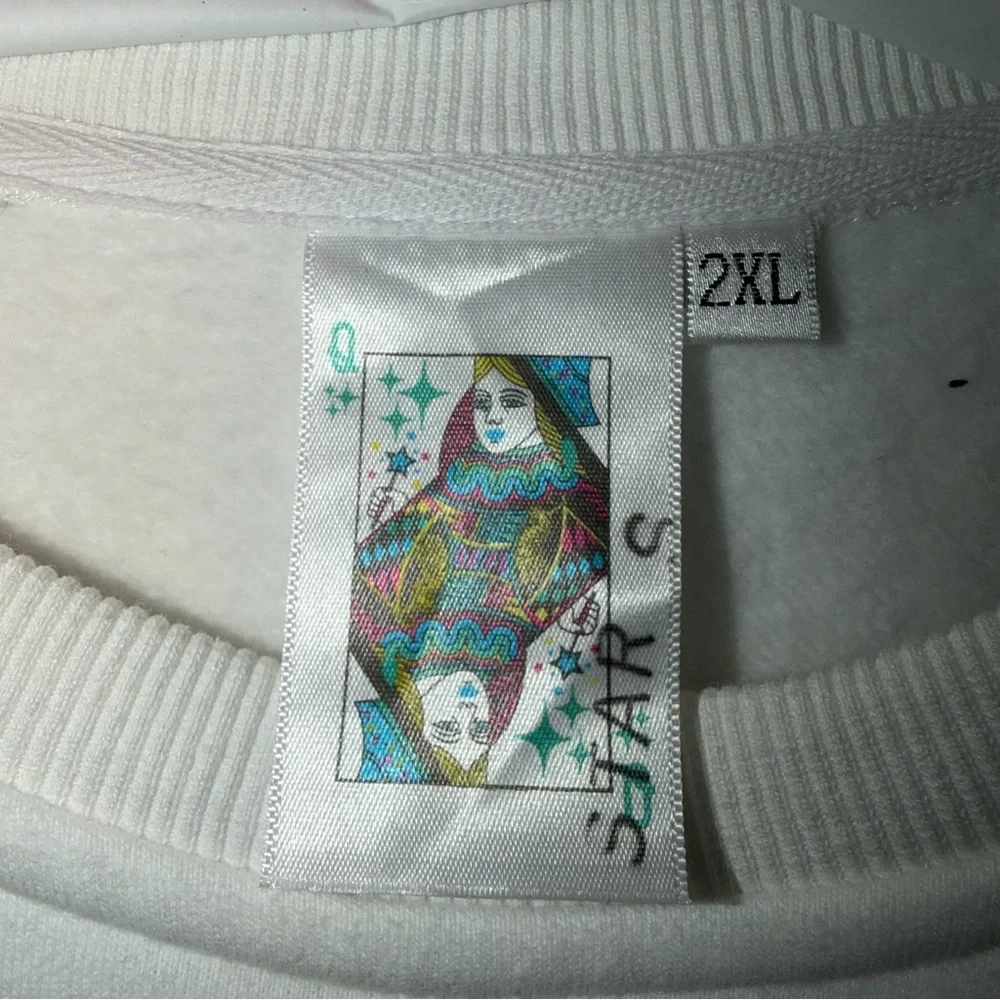 White Christmas Light & Palm Tree Sweatshirt by Queen of Sparkles. - Picture 5 of 6